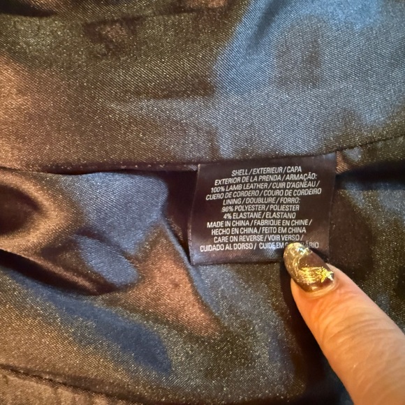 Tahari Olive Green Women's Leather Jacket Size Large MSRP $348 - Picture 6 of 11